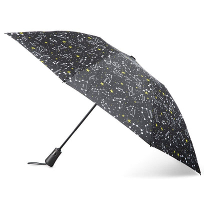 InBrella Reverse Close Folding Umbrella in Zodiac Black Open Side Profile