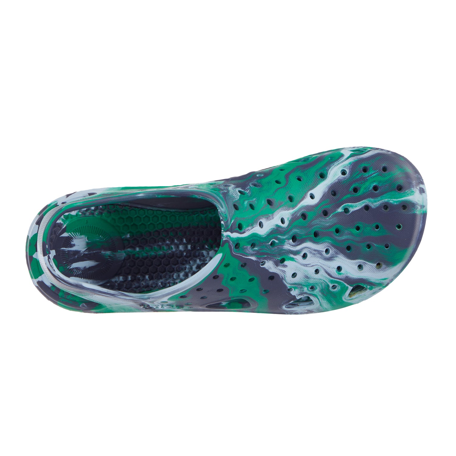 Kid’s Sol Bounce Splash &amp; Play Clog in Green Top Inside View