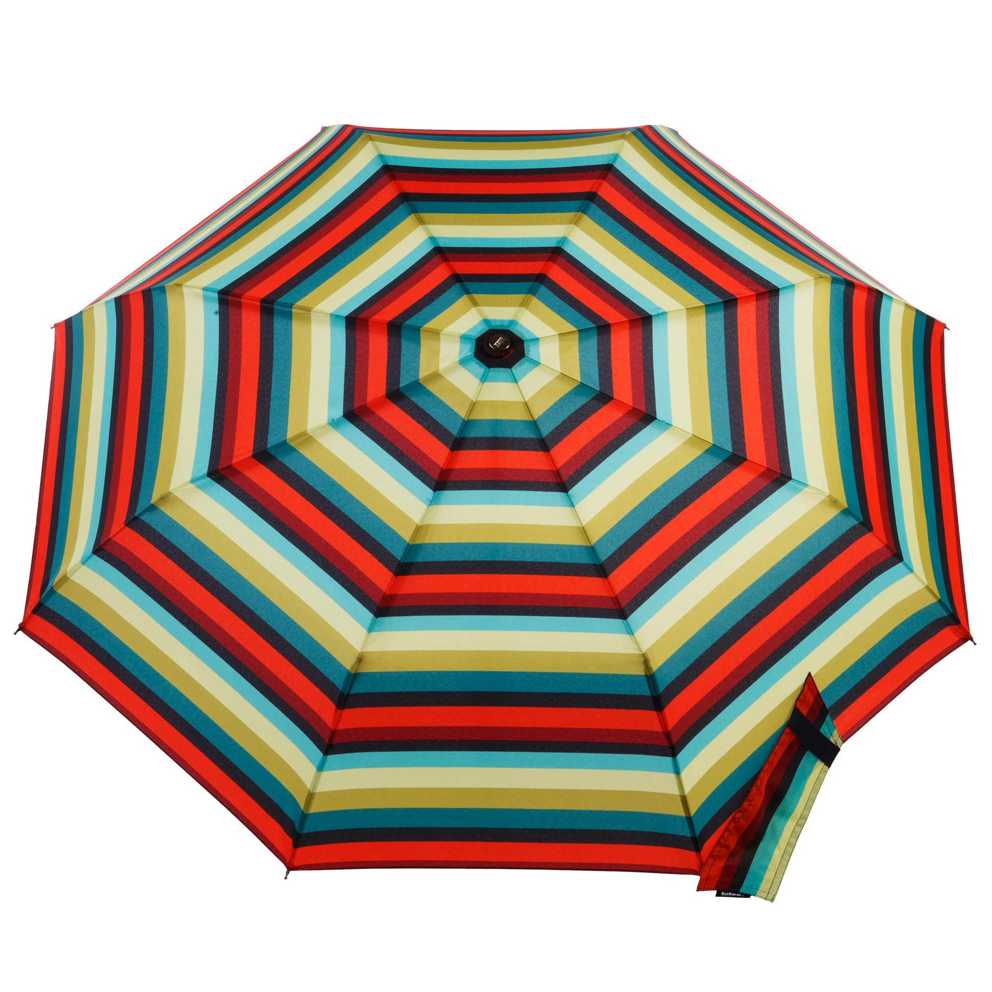 Totes 70mph windproof titan auto open umbrella rainbow deals stripe